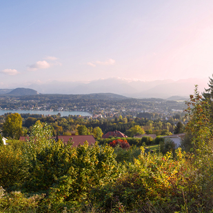 Panorama Blick von Göriach nach Velden