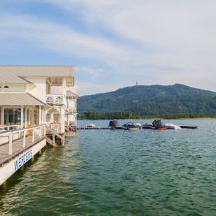 Blick vom Badehaus