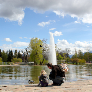 Teich im Europapark in Klagenfurt