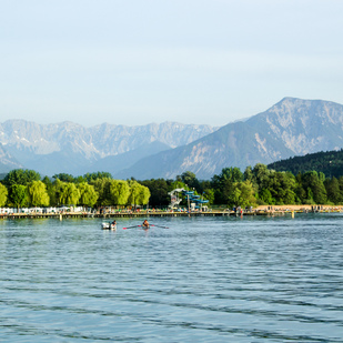 Blick auf das Strandbad Klagenfurt